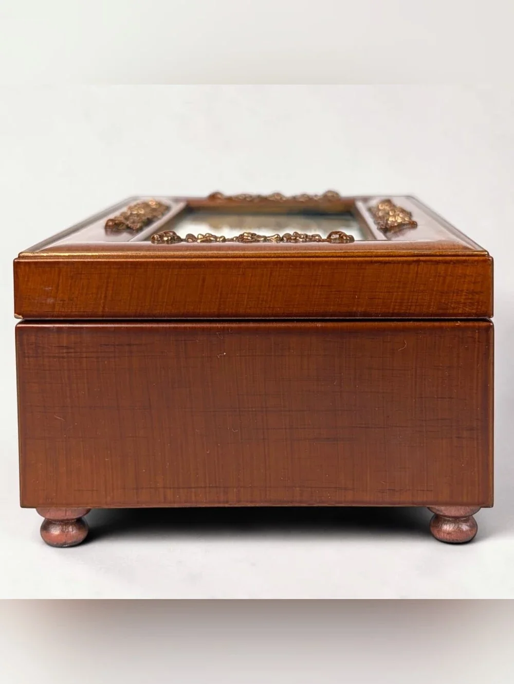 Cottage Garden Music Box Footed Jewelry Box What a Wonderful World Wood-Look